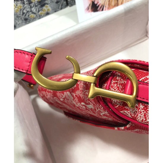 Replica Christian Dior Saddle Bag Red