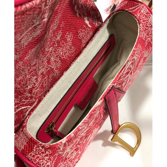 Replica Christian Dior Saddle Bag Red