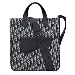 Replica Christian Dior Saddle Tote Bag With Shoulder Strap Dark Blue