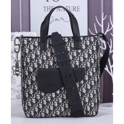 Replica Christian Dior Saddle Tote Bag With Shoulder Strap Dark Blue