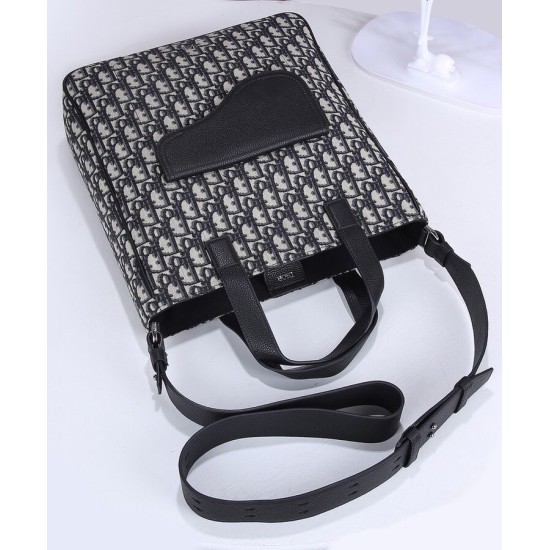Replica Christian Dior Saddle Tote Bag With Shoulder Strap Dark Blue