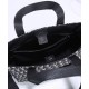 Replica Christian Dior Saddle Tote Bag With Shoulder Strap Dark Blue