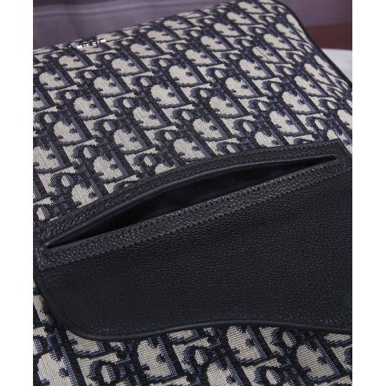 Replica Christian Dior Saddle Tote Bag With Shoulder Strap Dark Blue