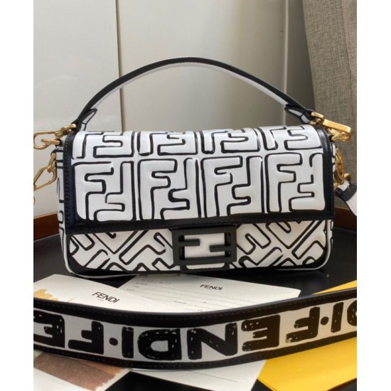 Replica Nappa Leather FF Print Bag Black