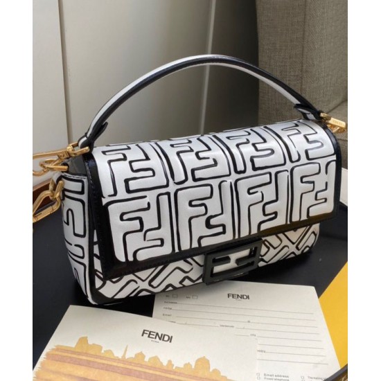 Replica Nappa Leather FF Print Bag Black