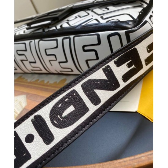 Replica Nappa Leather FF Print Bag Black