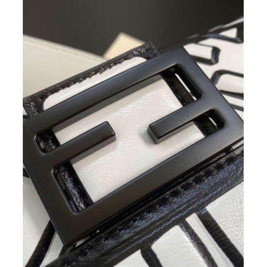Replica Nappa Leather FF Print Bag Black