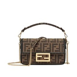 Fake Mini Baguette Fabric Bag 8BS0171 Coffee Replica