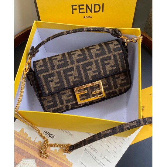 Fake Mini Baguette Fabric Bag 8BS0171 Coffee Replica