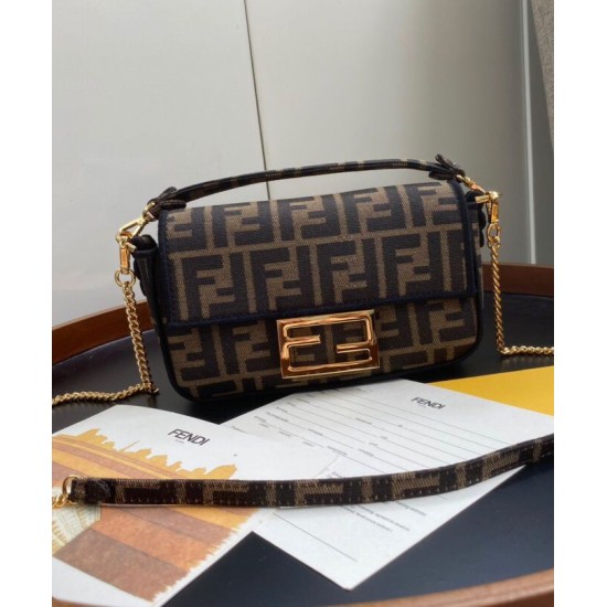 Fake Mini Baguette Fabric Bag 8BS0171 Coffee Replica