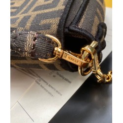 Fake Mini Baguette Fabric Bag 8BS0171 Coffee Replica