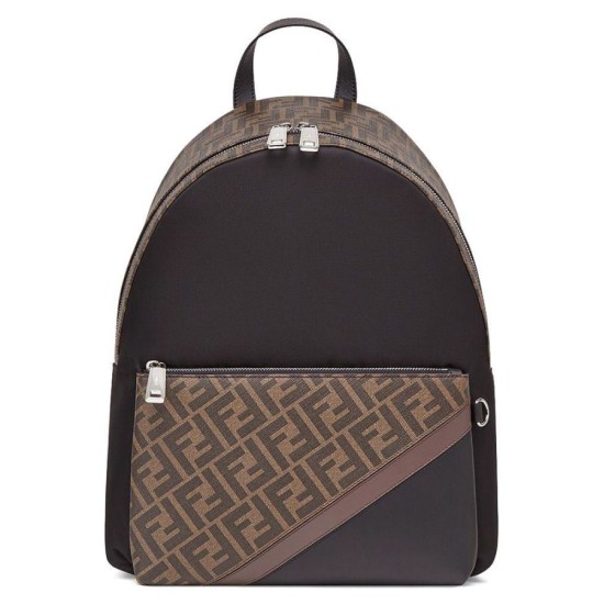 Fake Nylon Backpack 7VZ042 Coffee Replica