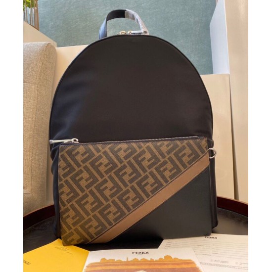Fake Nylon Backpack 7VZ042 Coffee Replica