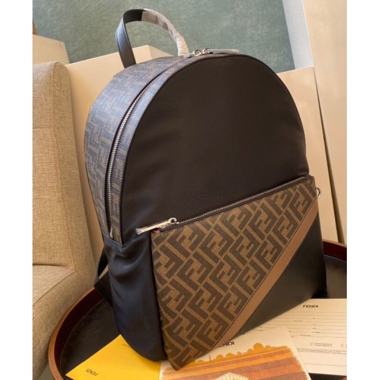 Fake Nylon Backpack 7VZ042 Coffee Replica