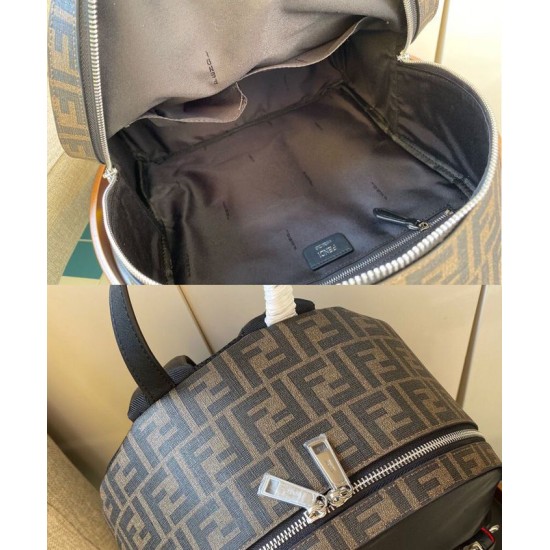 Fake Nylon Backpack 7VZ042 Coffee Replica