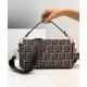 Replica Baguette Embroidered FF Fabric Bag 8BR6008 Dark Coffee