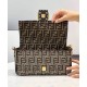 Replica Baguette Embroidered FF Fabric Bag 8BR6008 Dark Coffee