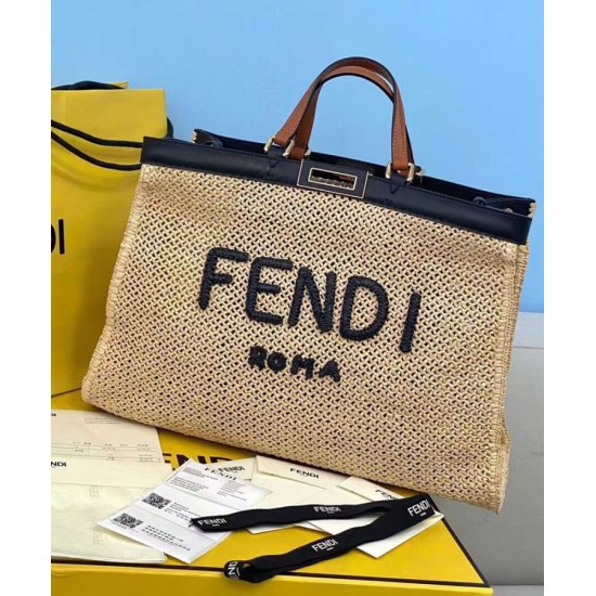 Replica Peekaboo X-Tote Raffia Bag 8BH374 Apricot