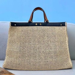 Fake Peekaboo X-Tote Raffia Bag 8BH374 Apricot Replica Replica Peekaboo X-Tote Raffia Bag 8BH374 Apricot