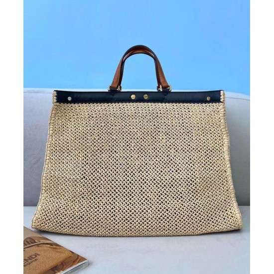 Replica Peekaboo X-Tote Raffia Bag 8BH374 Apricot