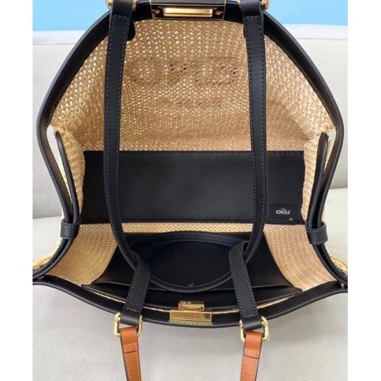 Replica Peekaboo X-Tote Raffia Bag 8BH374 Apricot