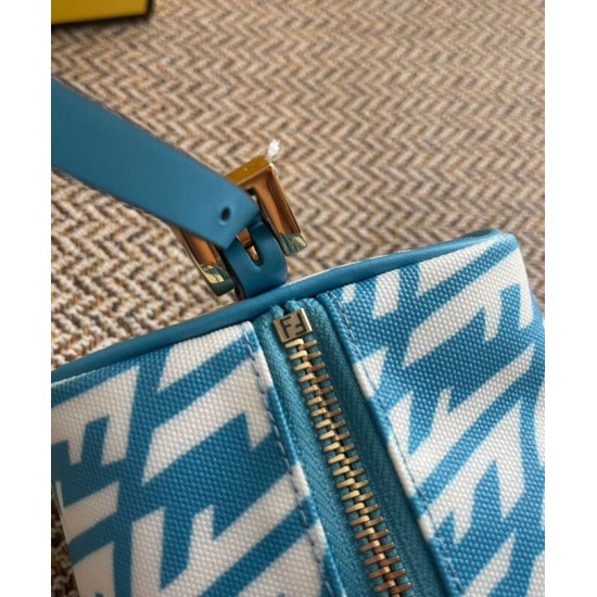 Replica Mini FF Vertigo Canvas Shoulder Bag 8BS050 Blue
