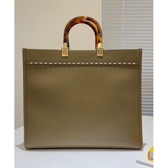 Replica Sunshine Medium Leather And Elaphe Shopper 8BH386 Khaki