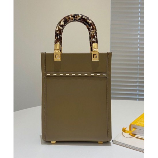 Replica Mini Sunshine Shopper Leather And Elaphe Bag 8BS051 Khaki