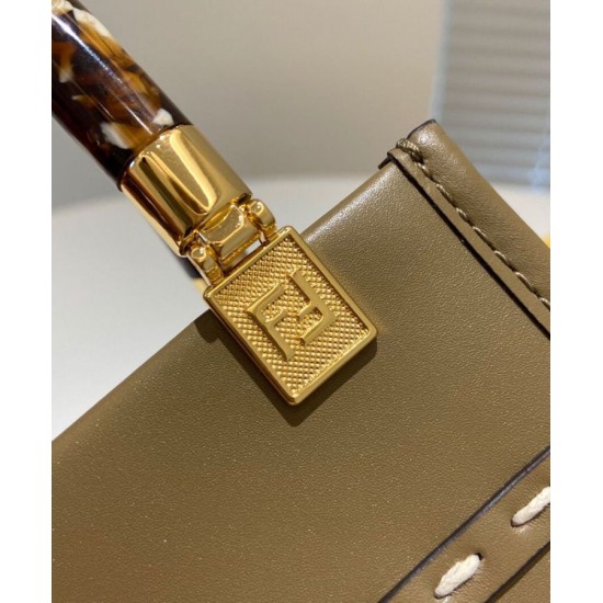 Replica Mini Sunshine Shopper Leather And Elaphe Bag 8BS051 Khaki