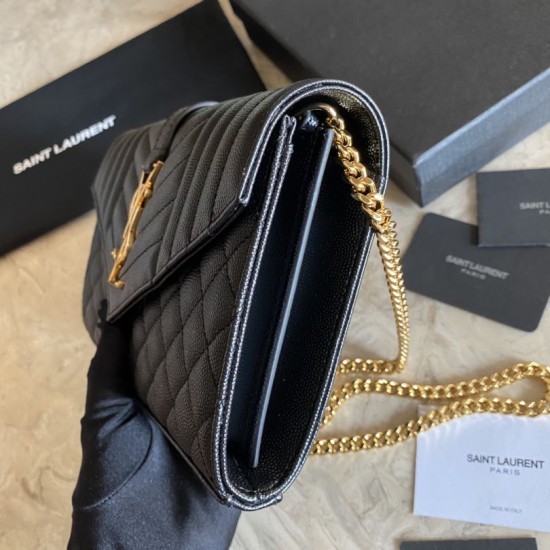 Fake YSL Saint Laurent Monogram Envelope Chain Woc Wallet White Replica