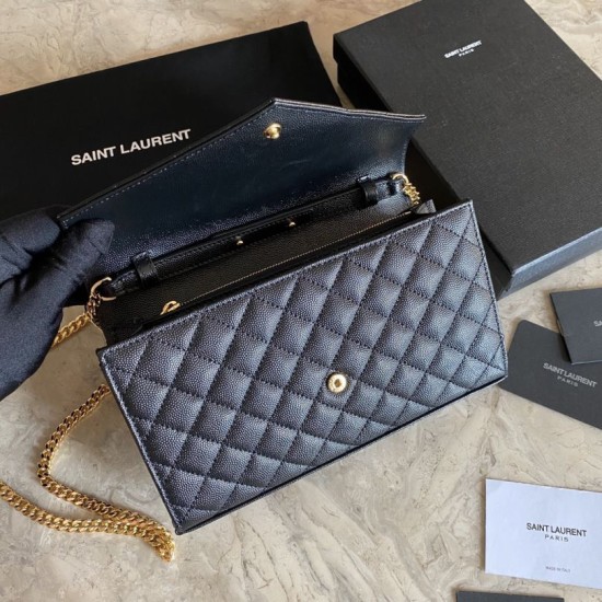 Fake YSL Saint Laurent Monogram Envelope Chain Woc Wallet White Replica