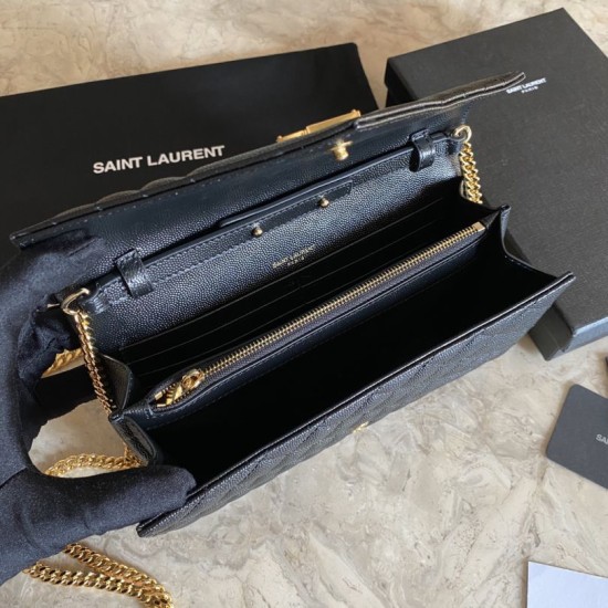 Fake YSL Saint Laurent Monogram Envelope Chain Woc Wallet White Replica