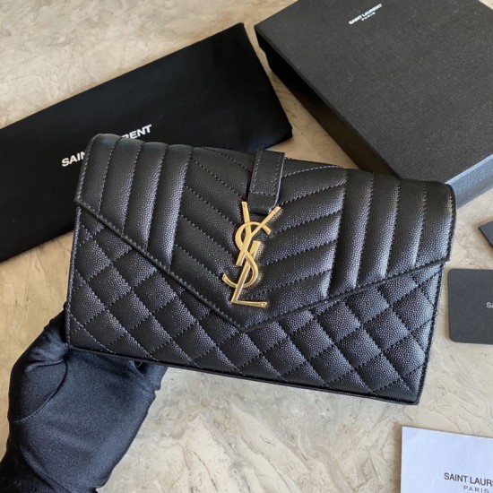 Fake YSL Saint Laurent Monogram Envelope Chain Woc Wallet White Replica