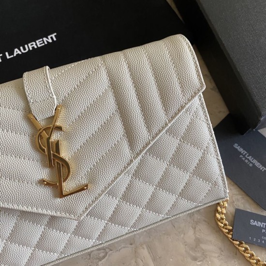 Replica YSL Saint Laurent Monogram Envelope Chain Woc Wallet Black