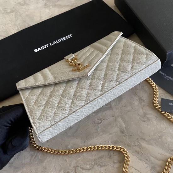 Replica YSL Saint Laurent Monogram Envelope Chain Woc Wallet Black