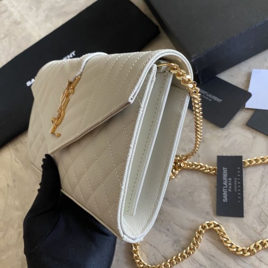 Replica YSL Saint Laurent Monogram Envelope Chain Woc Wallet Black