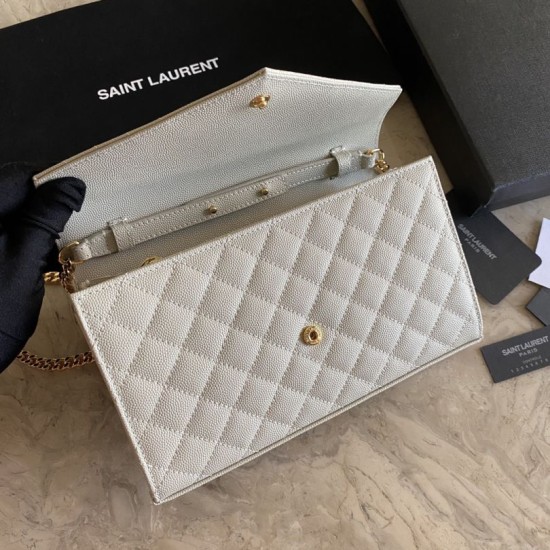 Replica YSL Saint Laurent Monogram Envelope Chain Woc Wallet Black