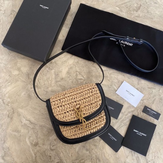 Fake Saint Laurent Kaia Small Satchel Bag Apricot Replica