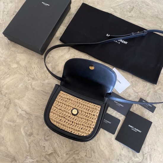 Fake Saint Laurent Kaia Small Satchel Bag Apricot Replica