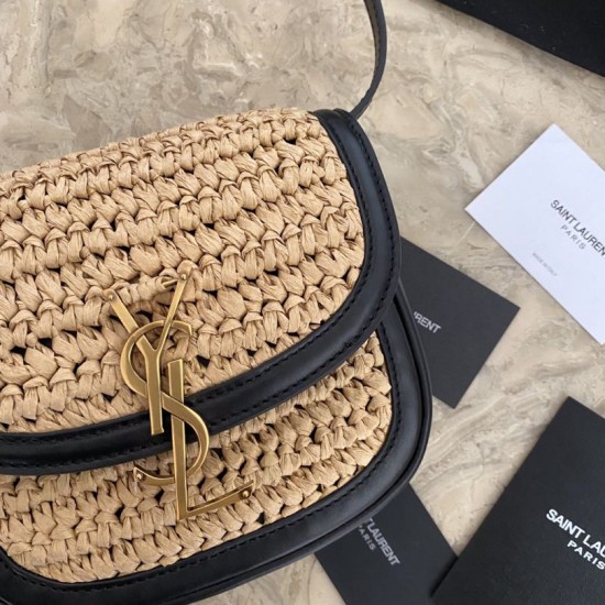 Fake Saint Laurent Kaia Small Satchel Bag Apricot Replica