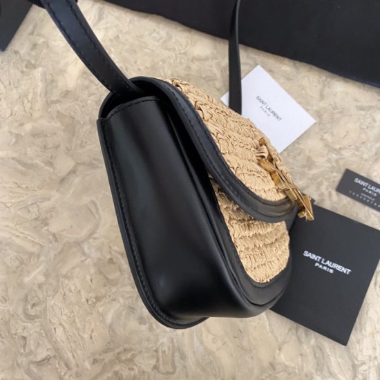 Fake Saint Laurent Kaia Small Satchel Bag Apricot Replica
