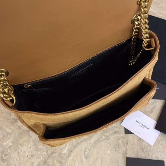 Fake YSL Saint Laurent Niki Medium Quilted Suede Bag Brown Replica