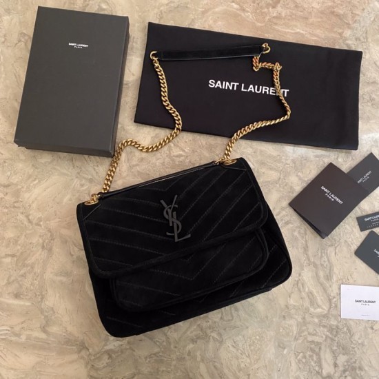 Replica YSL Saint Laurent Niki Medium Quilted Suede Bag Black Replica YSL Saint Laurent Niki Medium Quilted Suede Bag Black