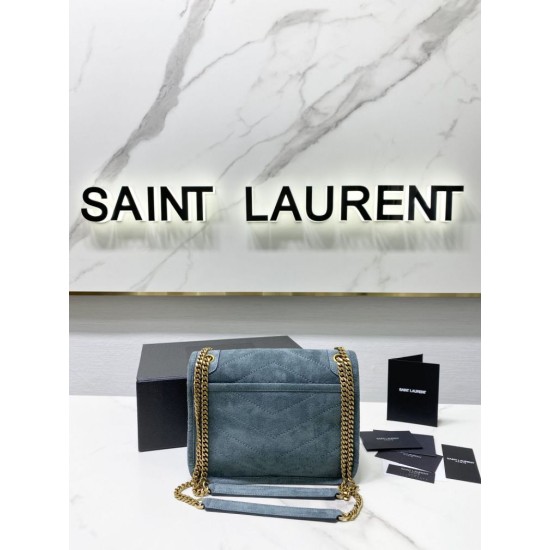 Replica YSL Saint Laurent Niki Medium Quilted Suede Bag Blue Replica YSL Saint Laurent Niki Medium Quilted Suede Bag Blue