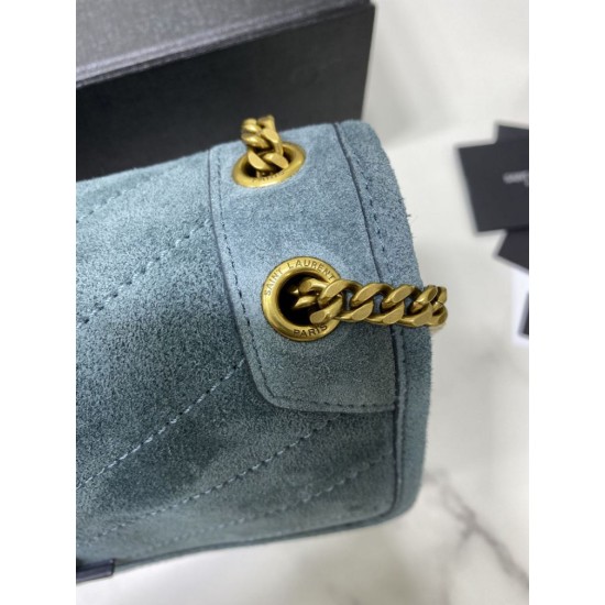 Replica YSL Saint Laurent Niki Medium Quilted Suede Bag Blue Replica YSL Saint Laurent Niki Medium Quilted Suede Bag Blue