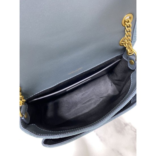 Replica YSL Saint Laurent Niki Medium Quilted Suede Bag Blue Replica YSL Saint Laurent Niki Medium Quilted Suede Bag Blue