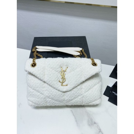 Replica YSL Saint Laurent Puffer Medium Merino-shearling Bag Black