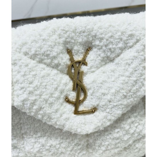 Replica YSL Saint Laurent Puffer Medium Merino-shearling Bag Black