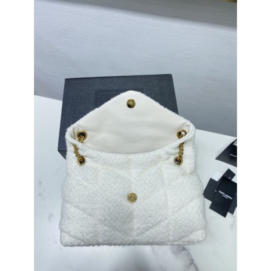 Replica YSL Saint Laurent Puffer Medium Merino-shearling Bag Black