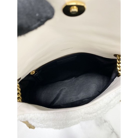 Replica YSL Saint Laurent Puffer Medium Merino-shearling Bag Black